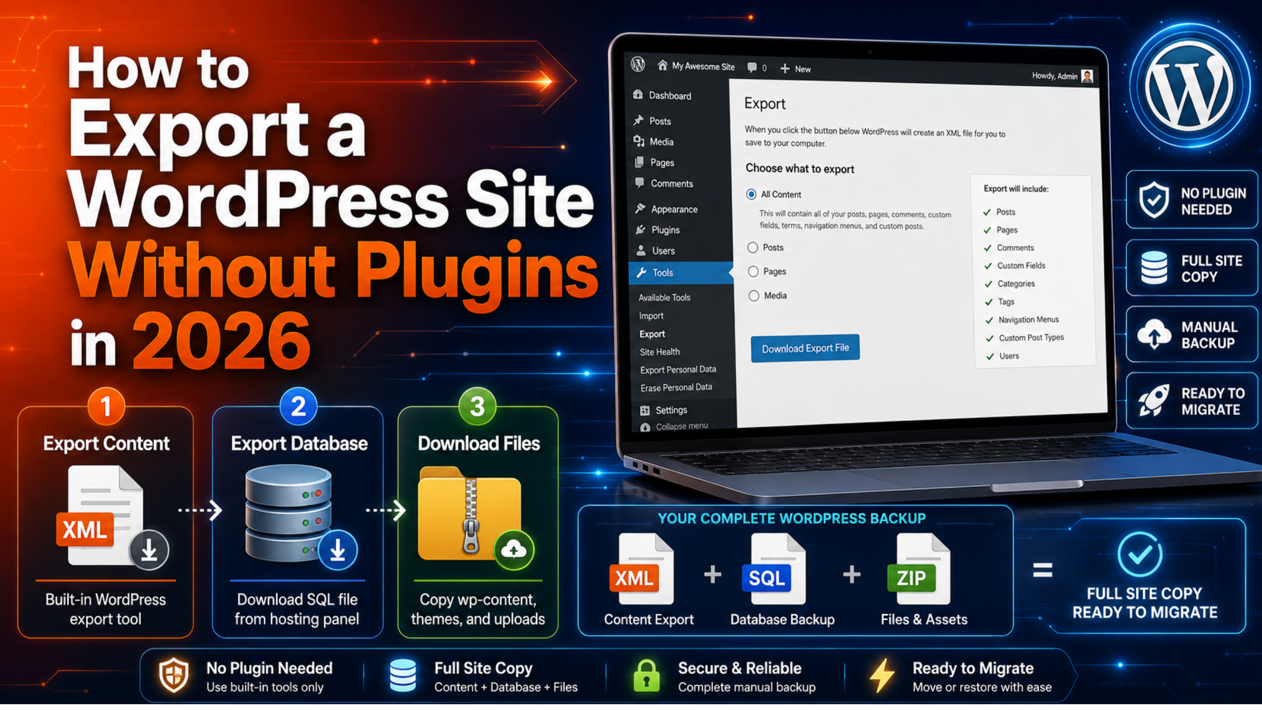 Export a WordPress Site Without Plugins