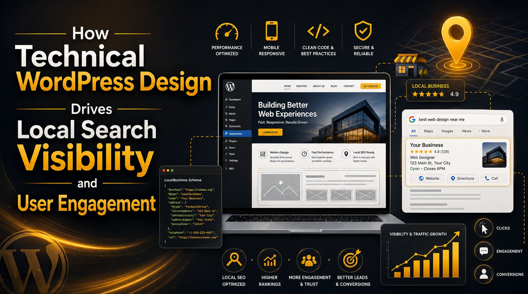 How Technical WordPress Design Drives Local Search Visibility and User Engagement
