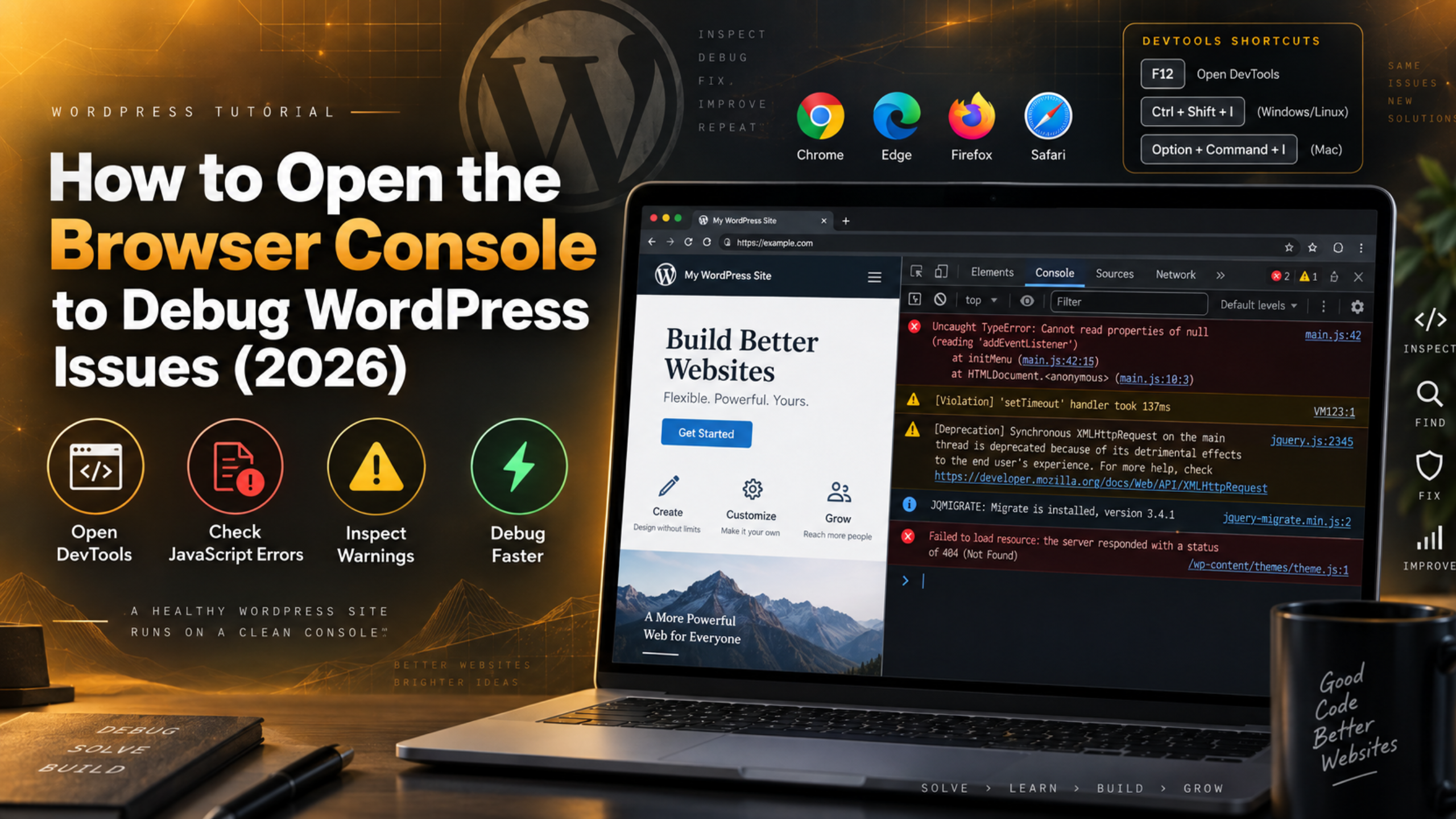 Browser Console to Debug WordPress Issues