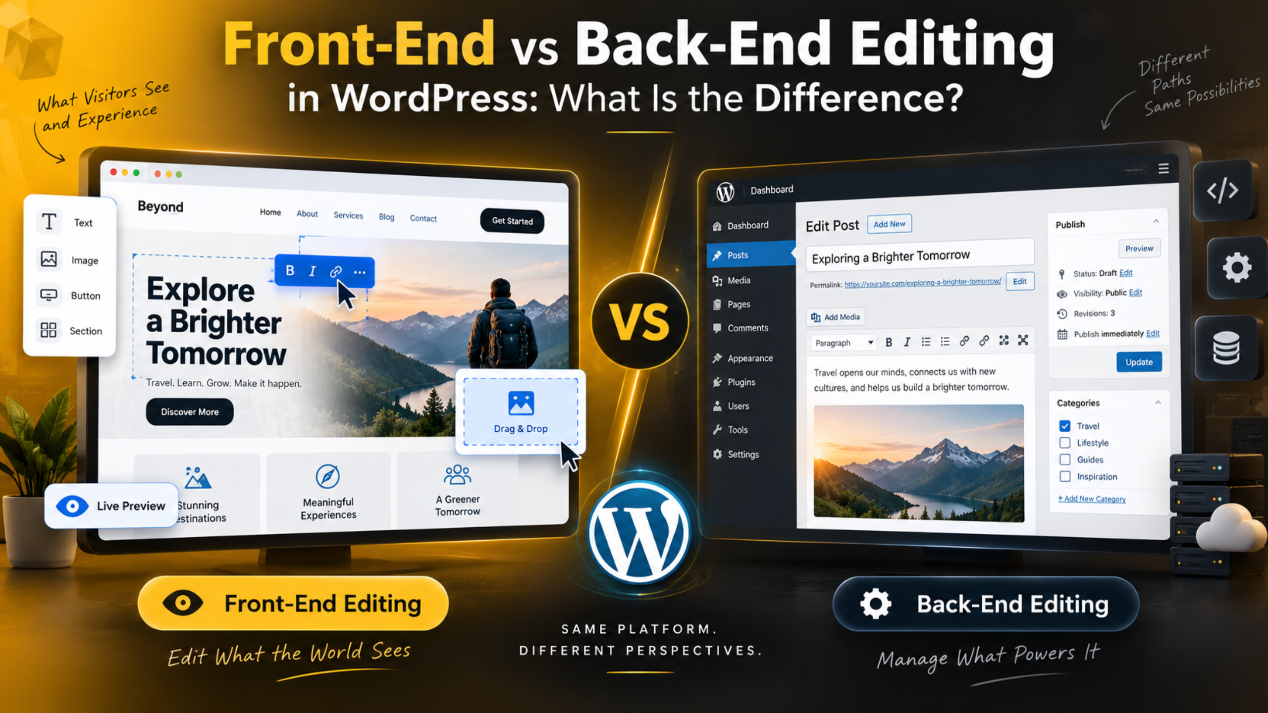 Front-End vs Back-End Editing in WordPress
