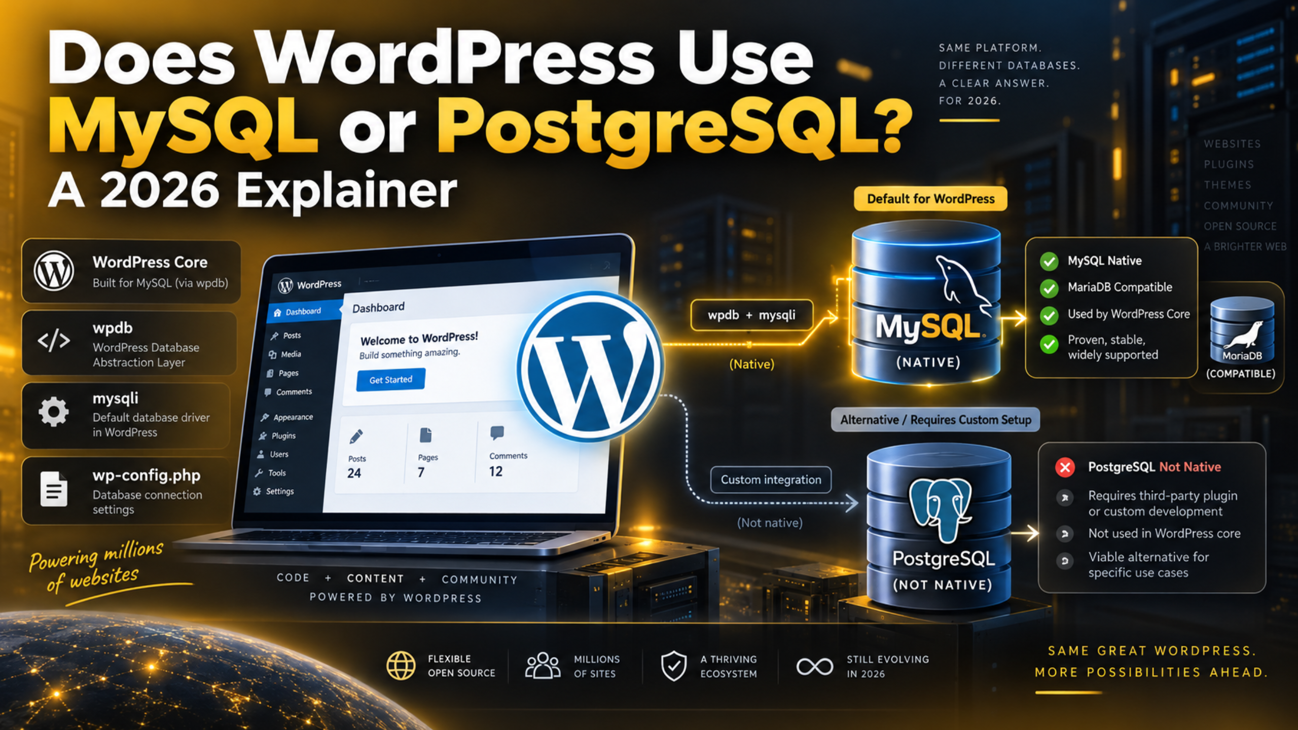 WordPress Use MySQL or PostgreSQL