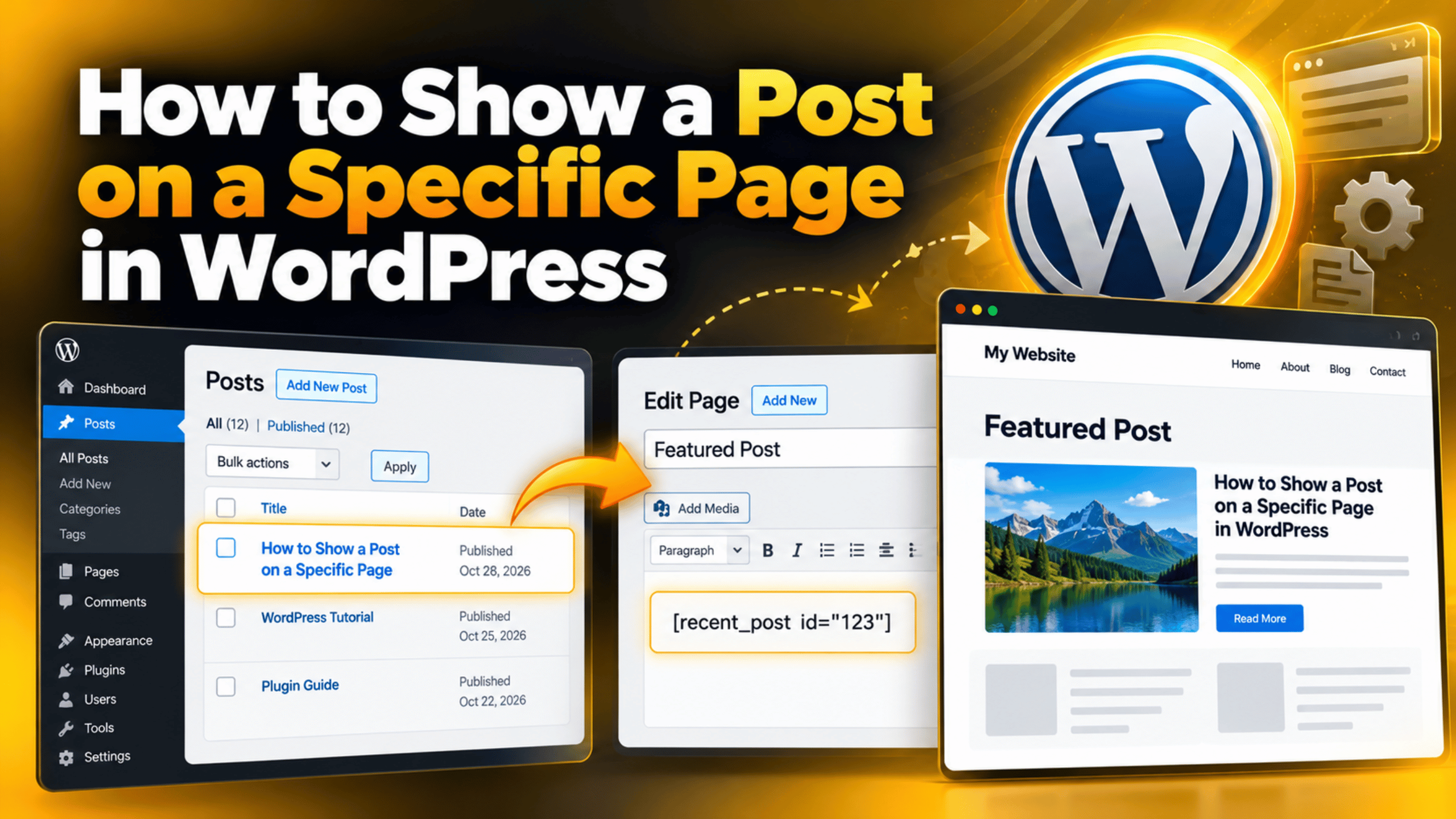 Post on a Specific Page in WordPress